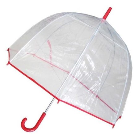 CONCH UMBRELLAS Conch Umbrellas 1265AXRed Bubble Clear Umbrella; Dome Shape Clear Umbrella 1265AXRed